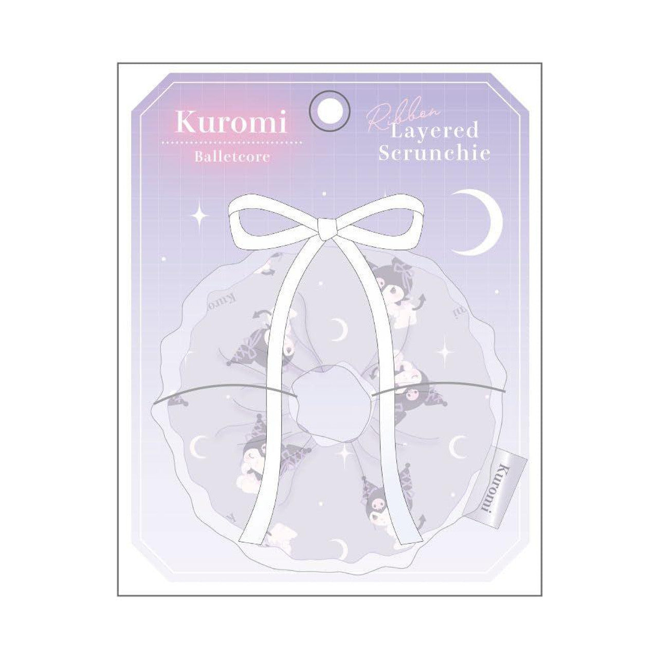Sanrio Kuromi Ribbon Layered Ribbon Scrunchie Ballet Core